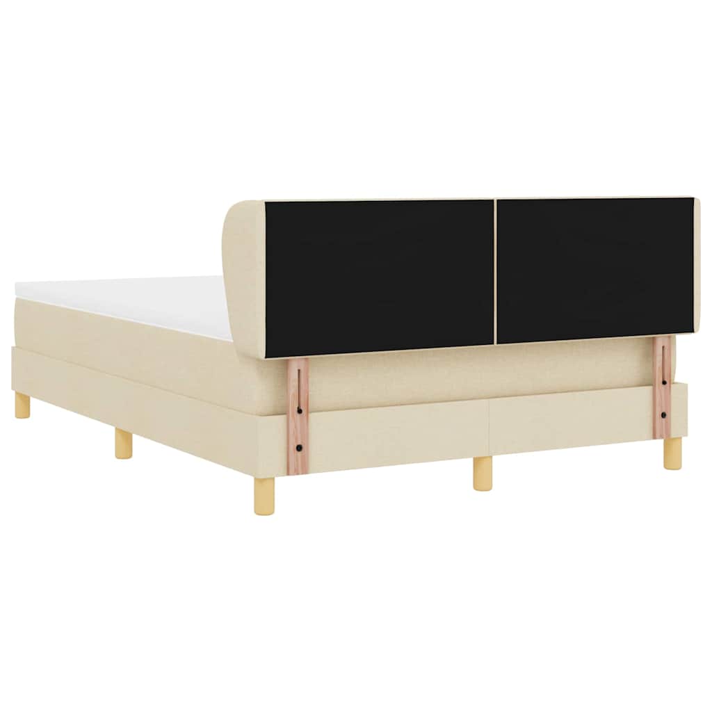 Boxspringbed met matras met hoofdeinde Crème 160 x 200 cm Stof