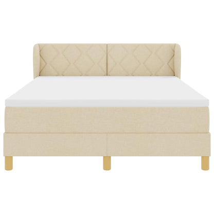 Boxspringbed met matras met hoofdeinde Crème 160 x 200 cm Stof