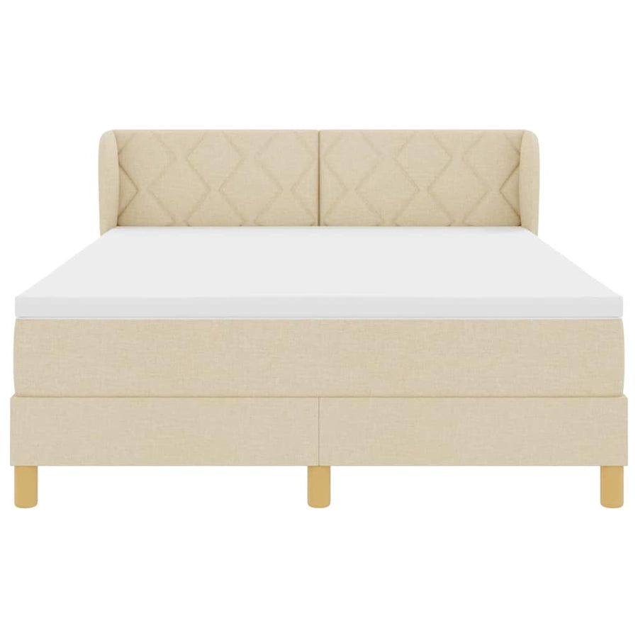 Boxspringbed met matras met hoofdeinde Crème 160 x 200 cm Stof