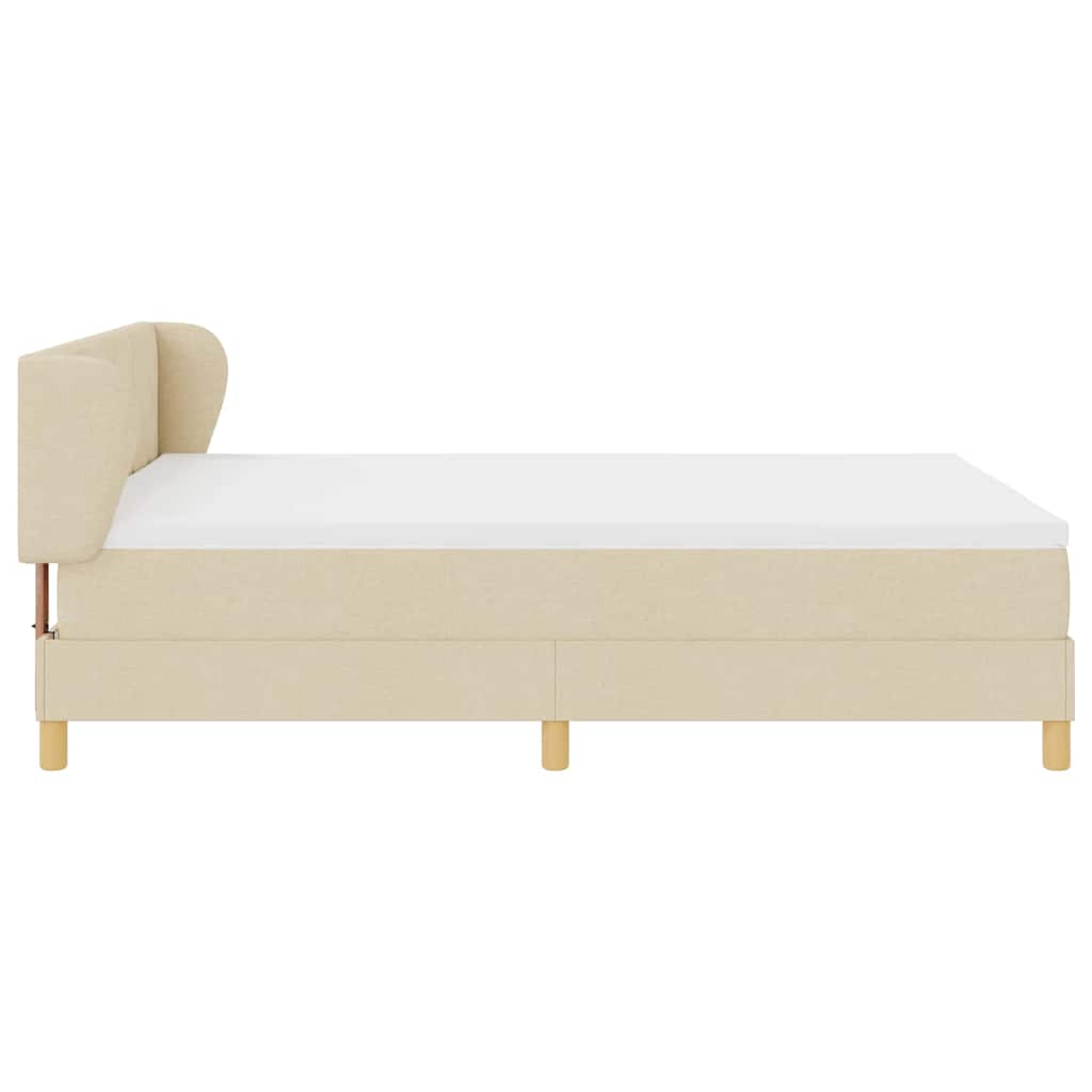 Boxspringbed met matras met hoofdeinde Crème 160 x 200 cm Stof