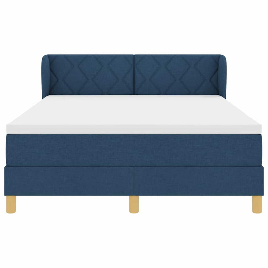 Boxspringbed met hoofdeinde Blauw 160 x 200 cm Stof