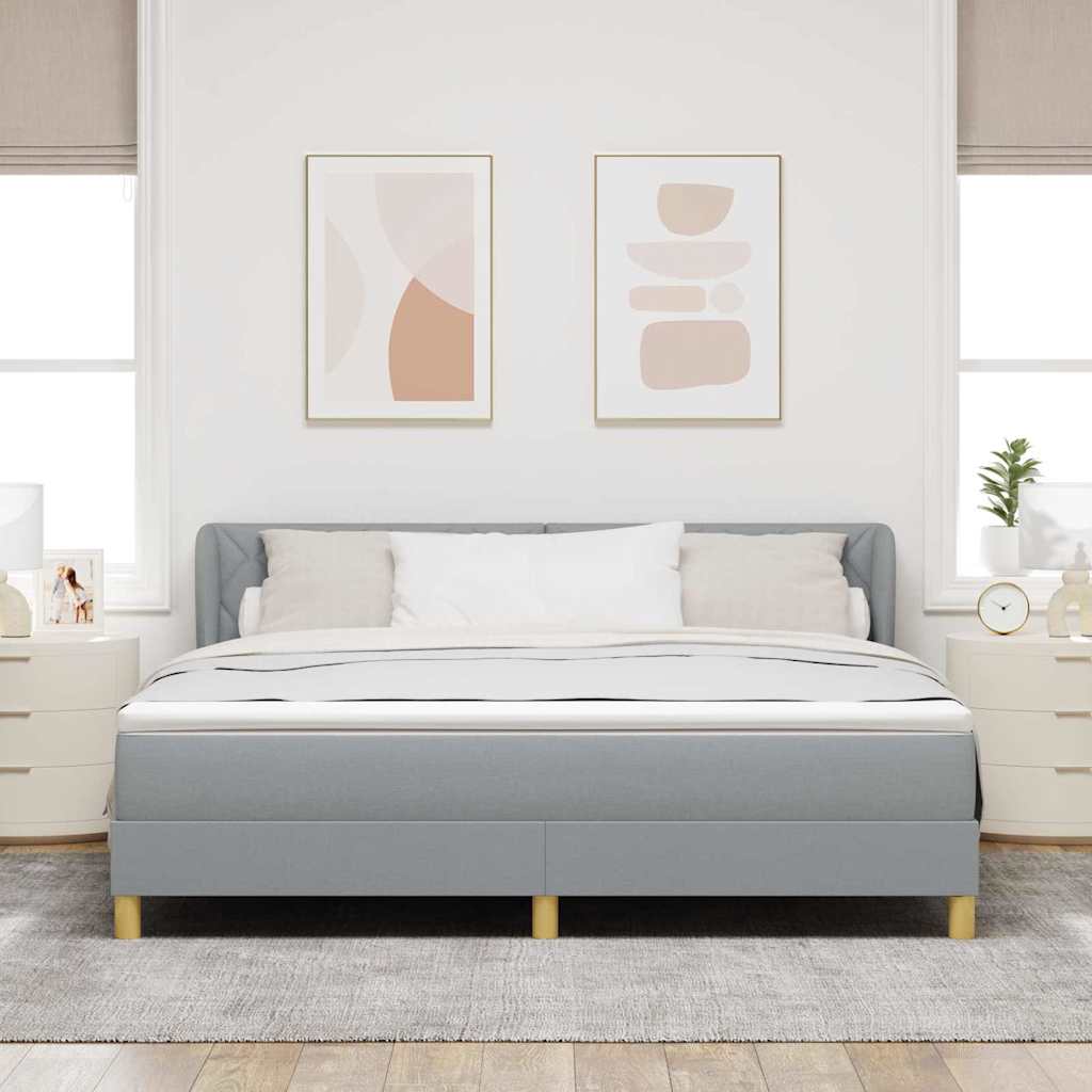 Boxspringbed met hoofdeinde Lichtgrijs 180 x 200 cm Stof