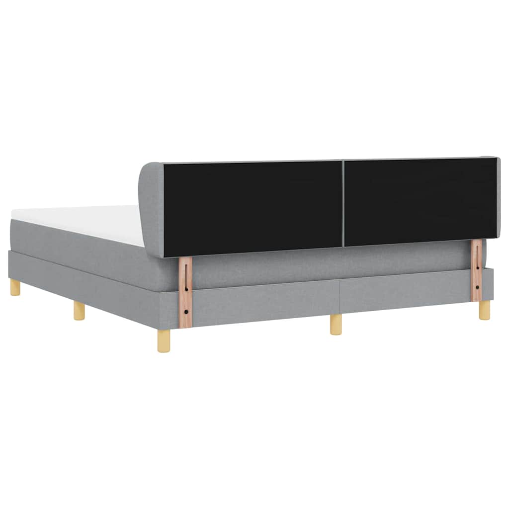 Boxspringbed met hoofdeinde Lichtgrijs 180 x 200 cm Stof