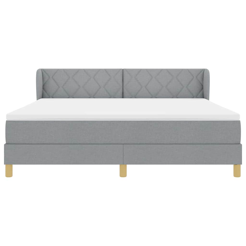 Boxspringbed met hoofdeinde Lichtgrijs 180 x 200 cm Stof