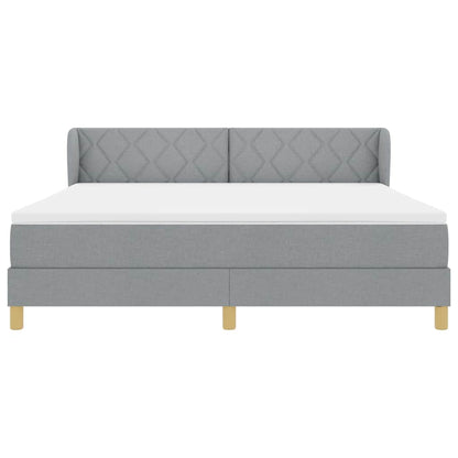 Boxspringbed met hoofdeinde Lichtgrijs 180 x 200 cm Stof