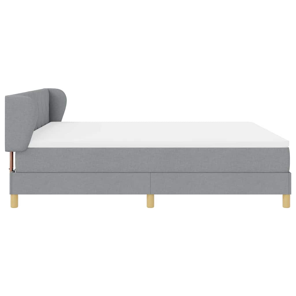 Boxspringbed met hoofdeinde Lichtgrijs 180 x 200 cm Stof