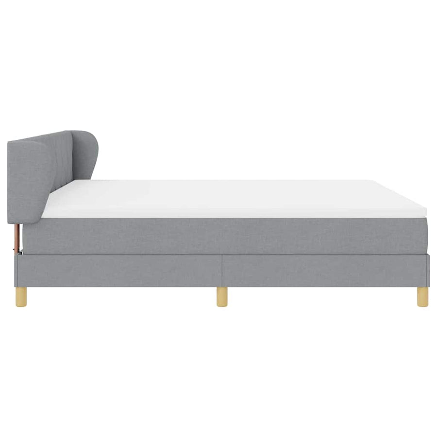 Boxspringbed met hoofdeinde Lichtgrijs 180 x 200 cm Stof