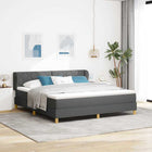 Boxspringbed 180x200 cm donkergrijs met hoofdeinde