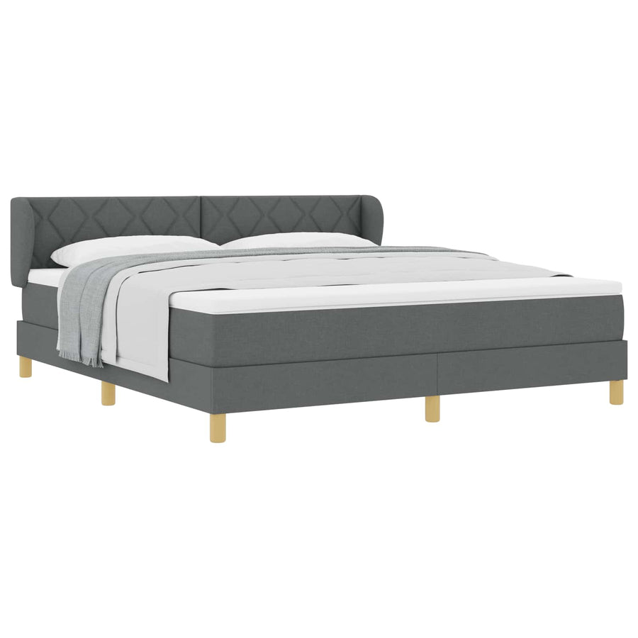 Boxspringbed met hoofdeinde Donkergrijs 180 x 200 cm Stof