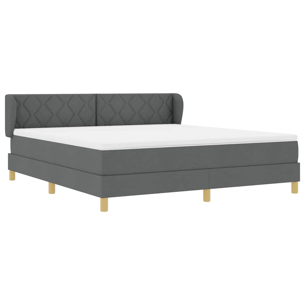 Boxspringbed met hoofdeinde Donkergrijs 180 x 200 cm Stof