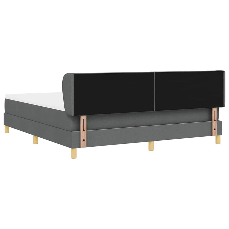 Boxspringbed met hoofdeinde Donkergrijs 180 x 200 cm Stof