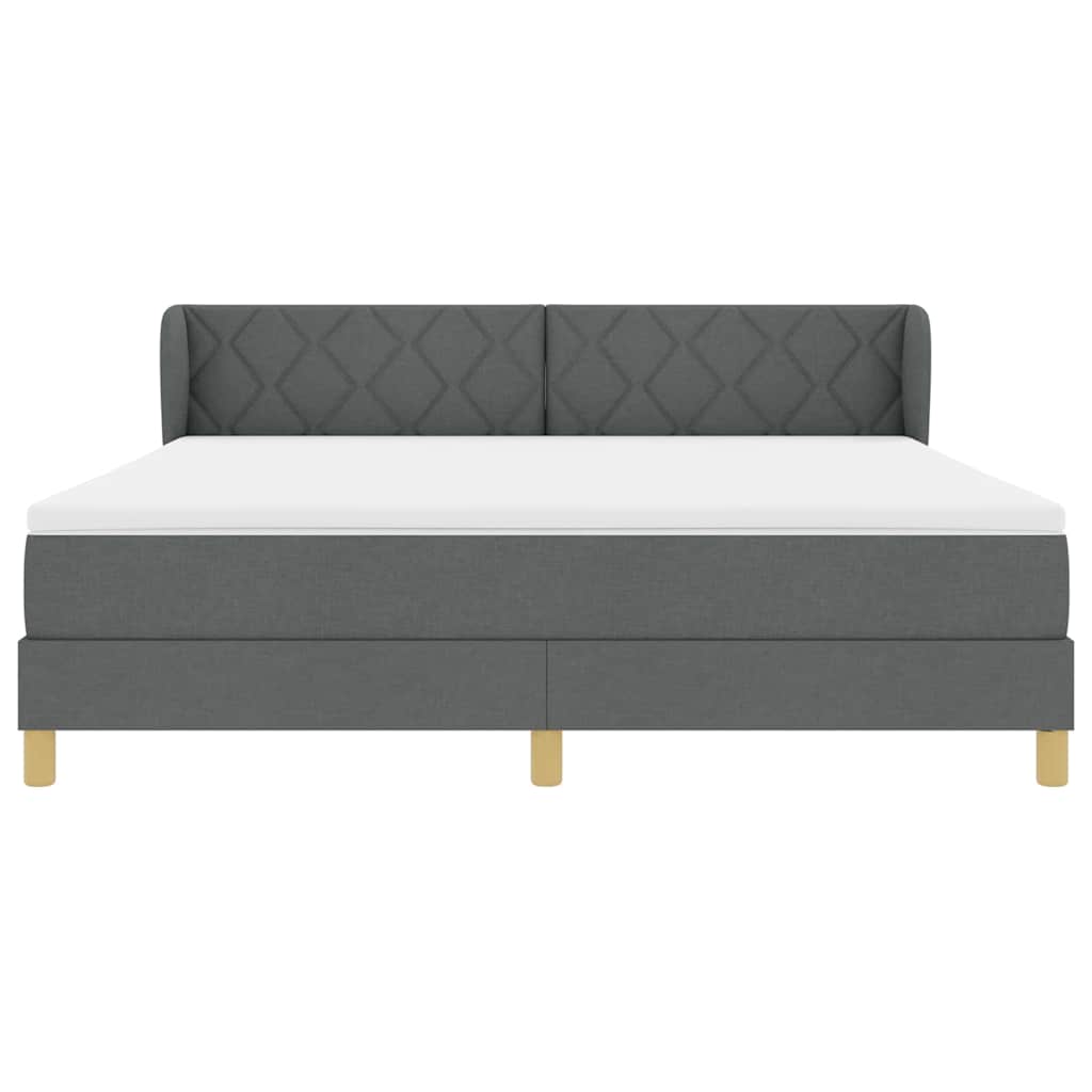 Boxspringbed met hoofdeinde Donkergrijs 180 x 200 cm Stof