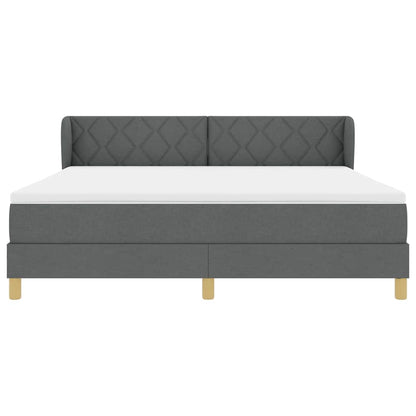 Boxspringbed met hoofdeinde Donkergrijs 180 x 200 cm Stof