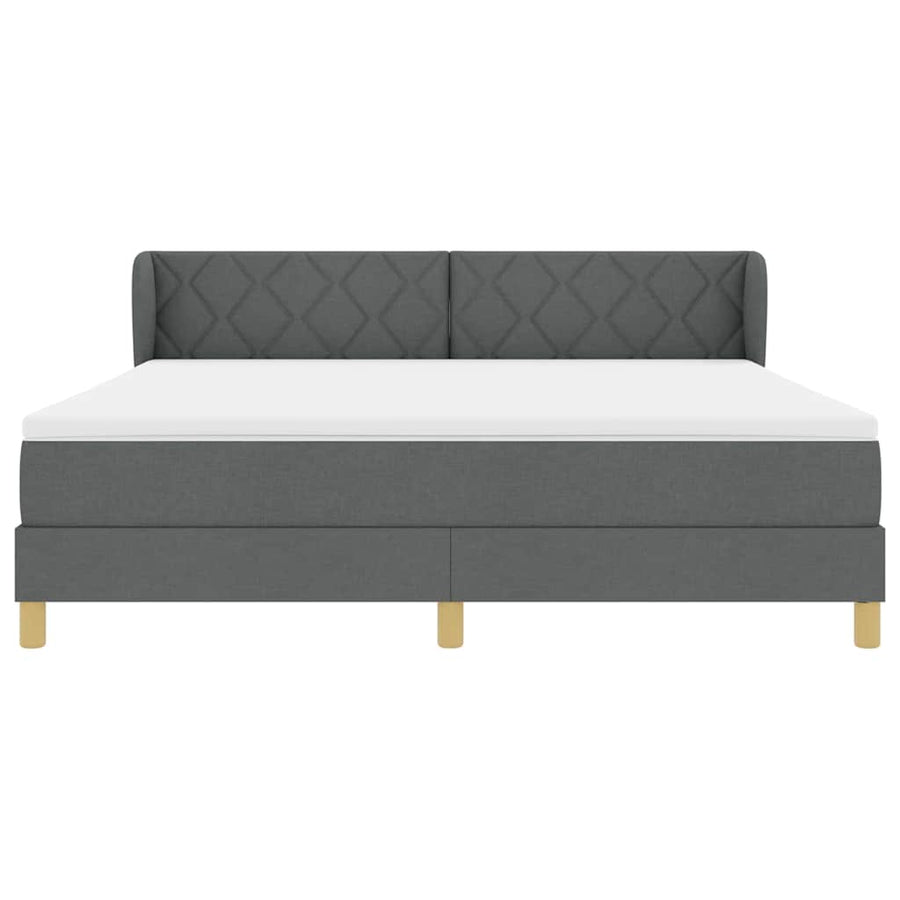 Boxspringbed met hoofdeinde Donkergrijs 180 x 200 cm Stof