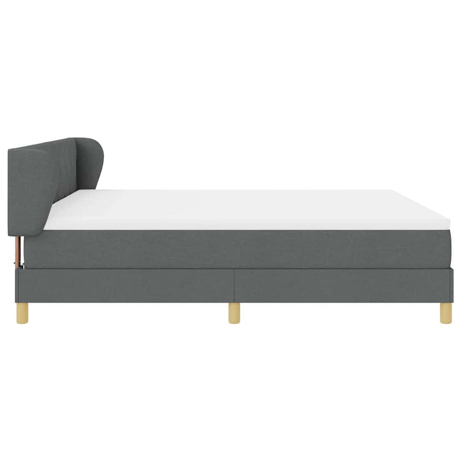 Boxspringbed met hoofdeinde Donkergrijs 180 x 200 cm Stof