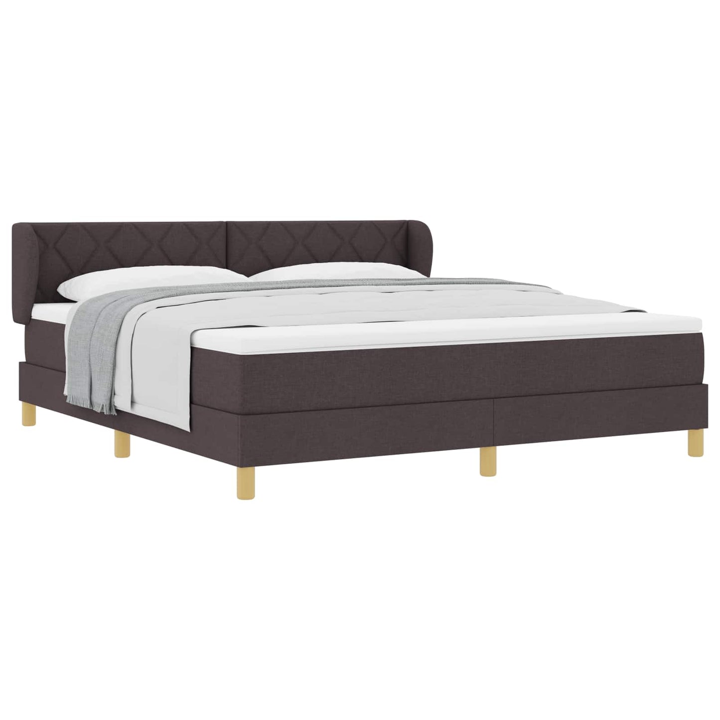 Boxspringbed met hoofdeinde Donkerbruin 180 x 200 cm Stof