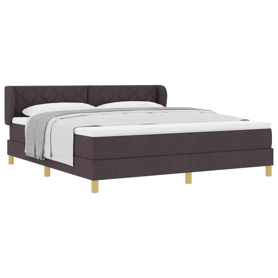 Boxspringbed met hoofdeinde Donkerbruin 180 x 200 cm Stof