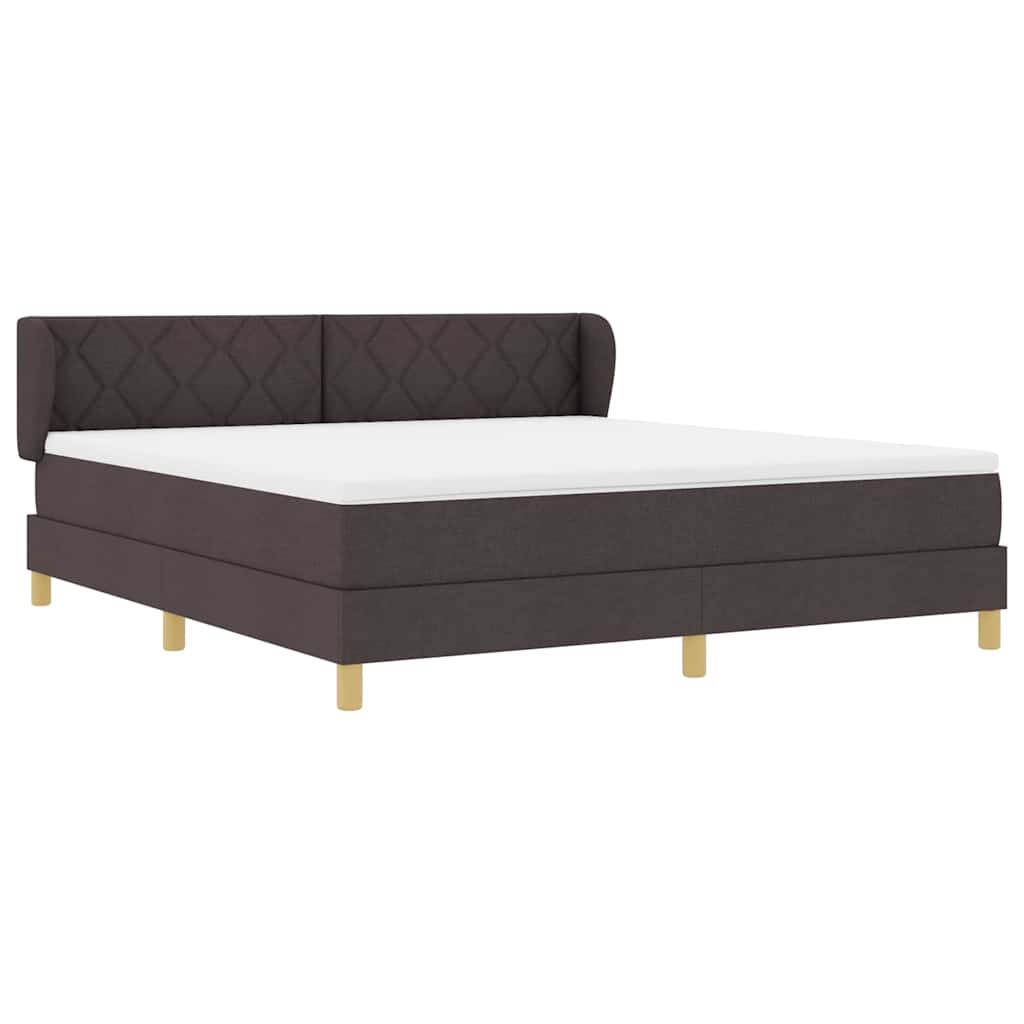 Boxspringbed met hoofdeinde Donkerbruin 180 x 200 cm Stof