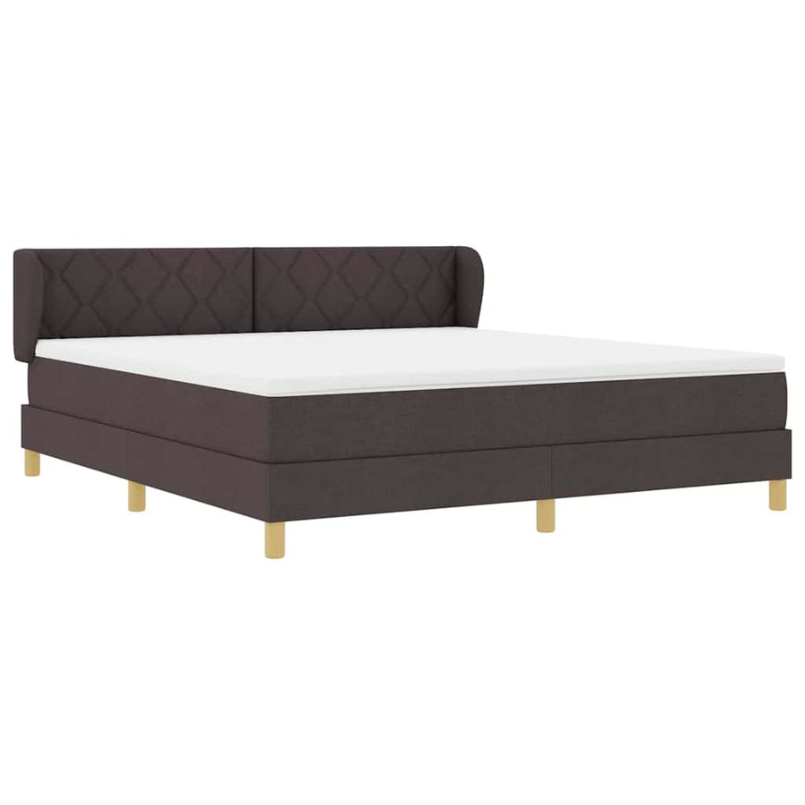 Boxspringbed met hoofdeinde Donkerbruin 180 x 200 cm Stof