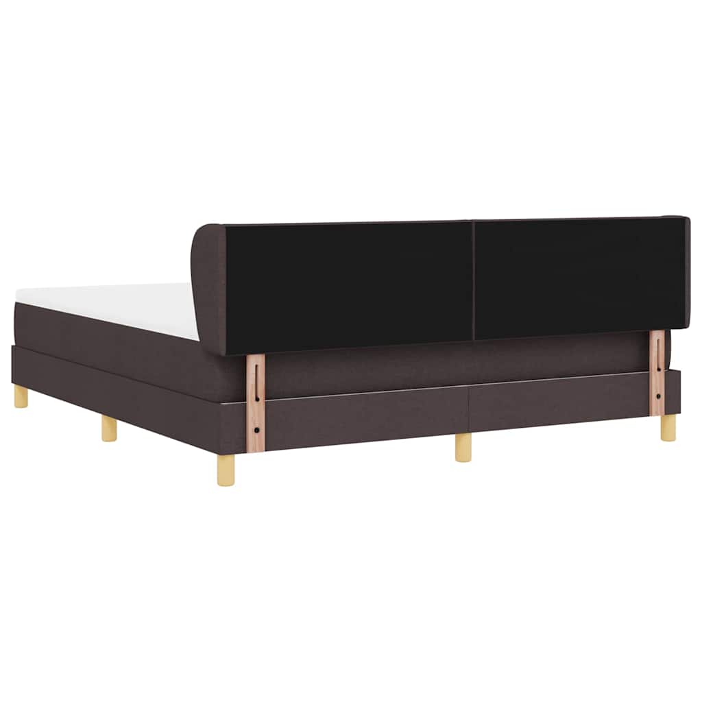 Boxspringbed met hoofdeinde Donkerbruin 180 x 200 cm Stof