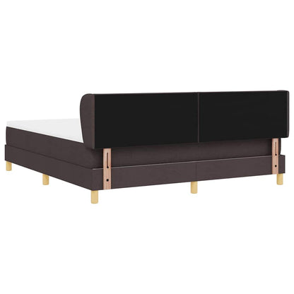 Boxspringbed met hoofdeinde Donkerbruin 180 x 200 cm Stof