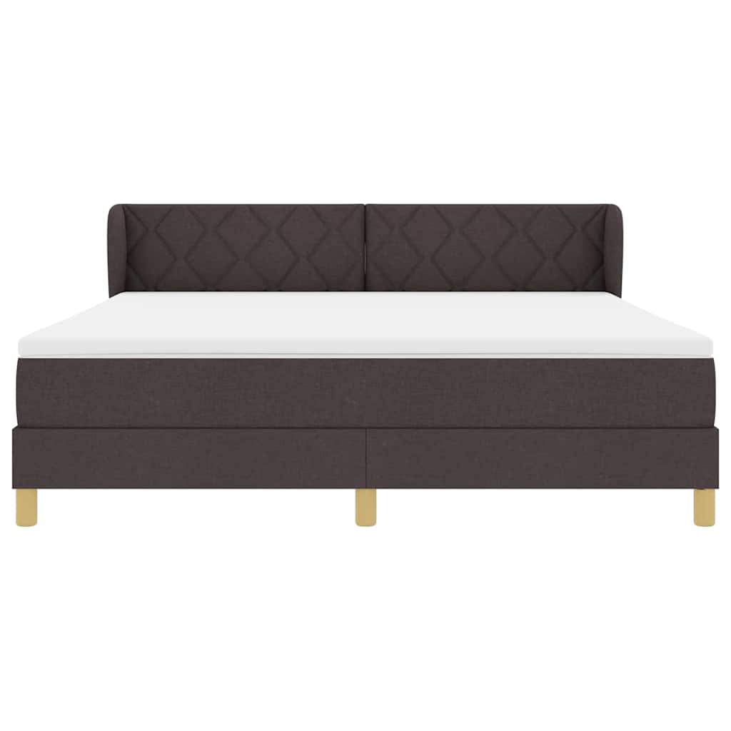 Boxspringbed met hoofdeinde Donkerbruin 180 x 200 cm Stof