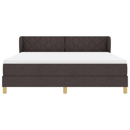 Boxspringbed met hoofdeinde Donkerbruin 180 x 200 cm Stof