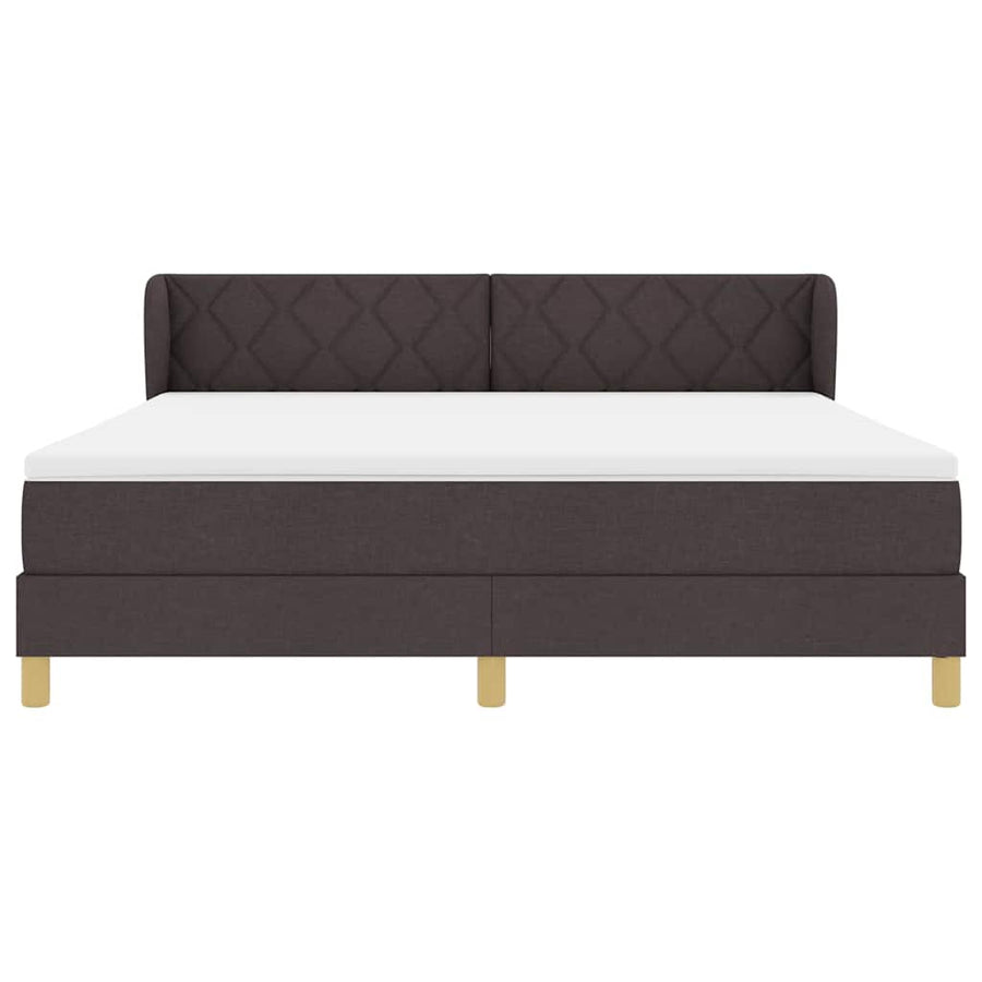 Boxspringbed met hoofdeinde Donkerbruin 180 x 200 cm Stof