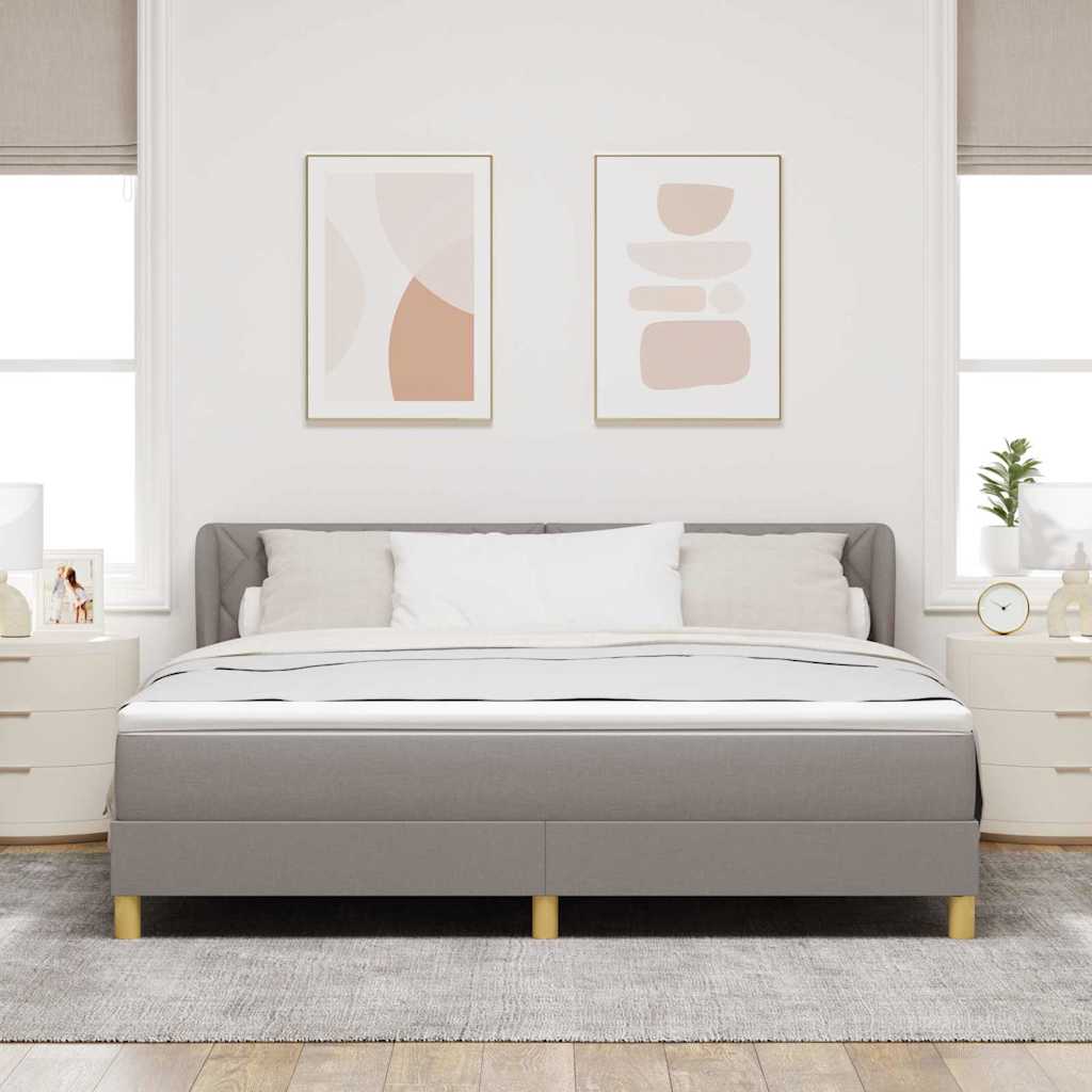 Boxspringbed met hoofdeinde Taupe 180 x 200 cm Stof