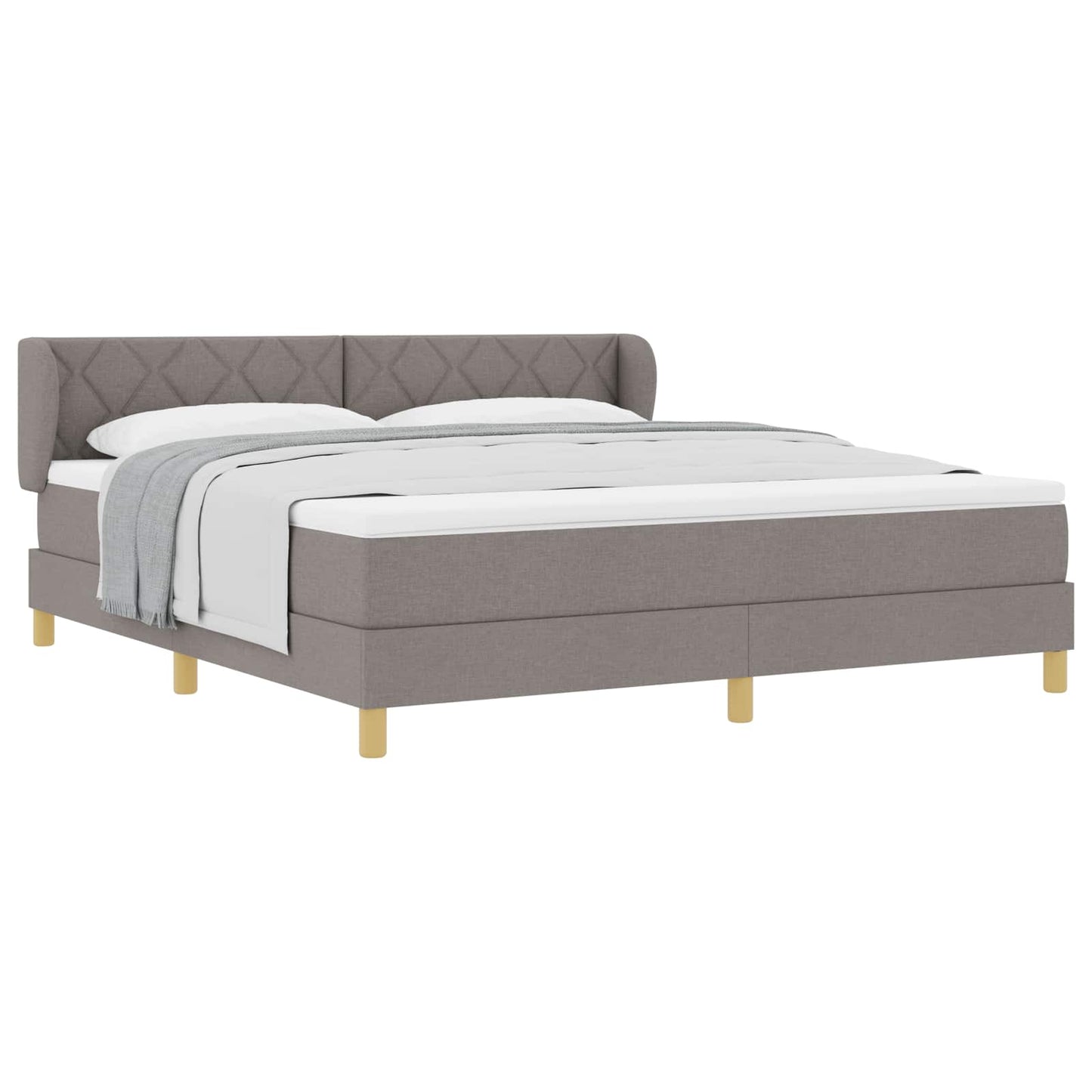 Boxspringbed met hoofdeinde Taupe 180 x 200 cm Stof