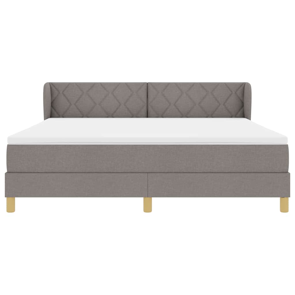 Boxspringbed met hoofdeinde Taupe 180 x 200 cm Stof