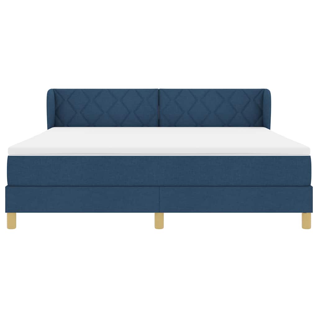 Boxspringbed met hoofdeinde Blauw 180 x 200 cm Stof