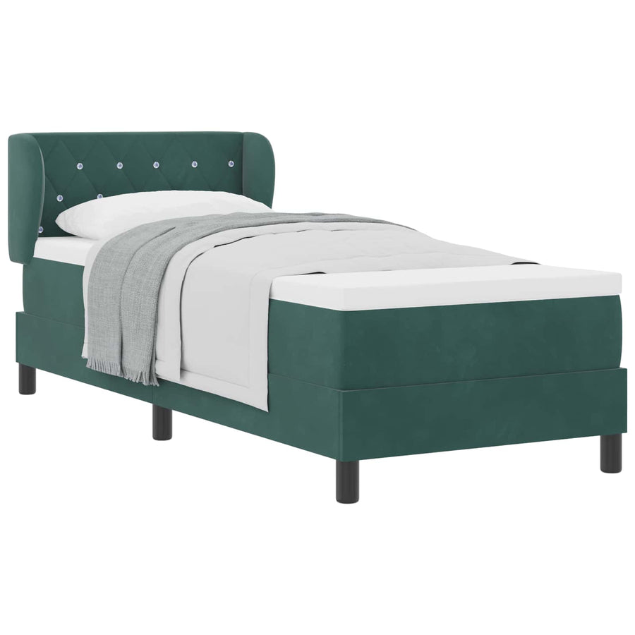 Boxspringbed met matras Donkergroen 80 x 200 cm Fluweel
