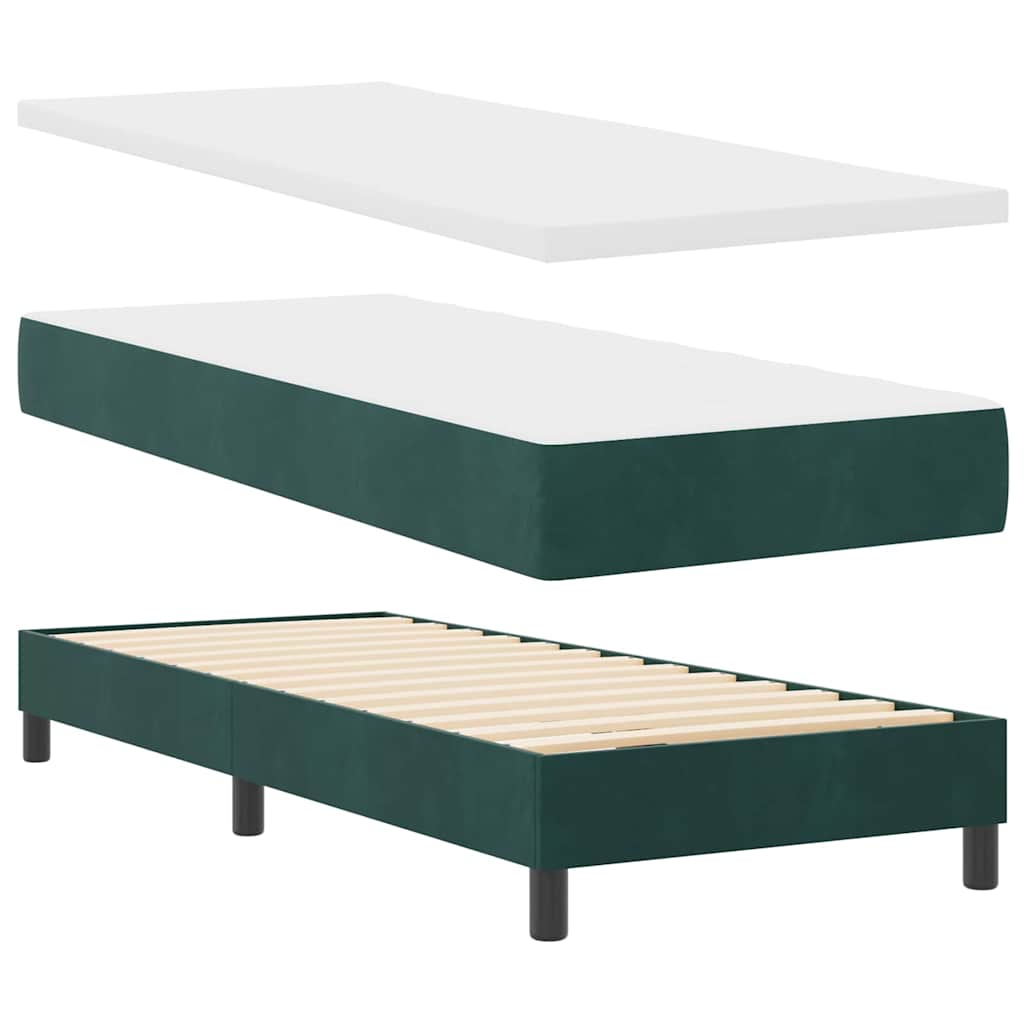 Boxspringbed met matras Donkergroen 80 x 200 cm Fluweel