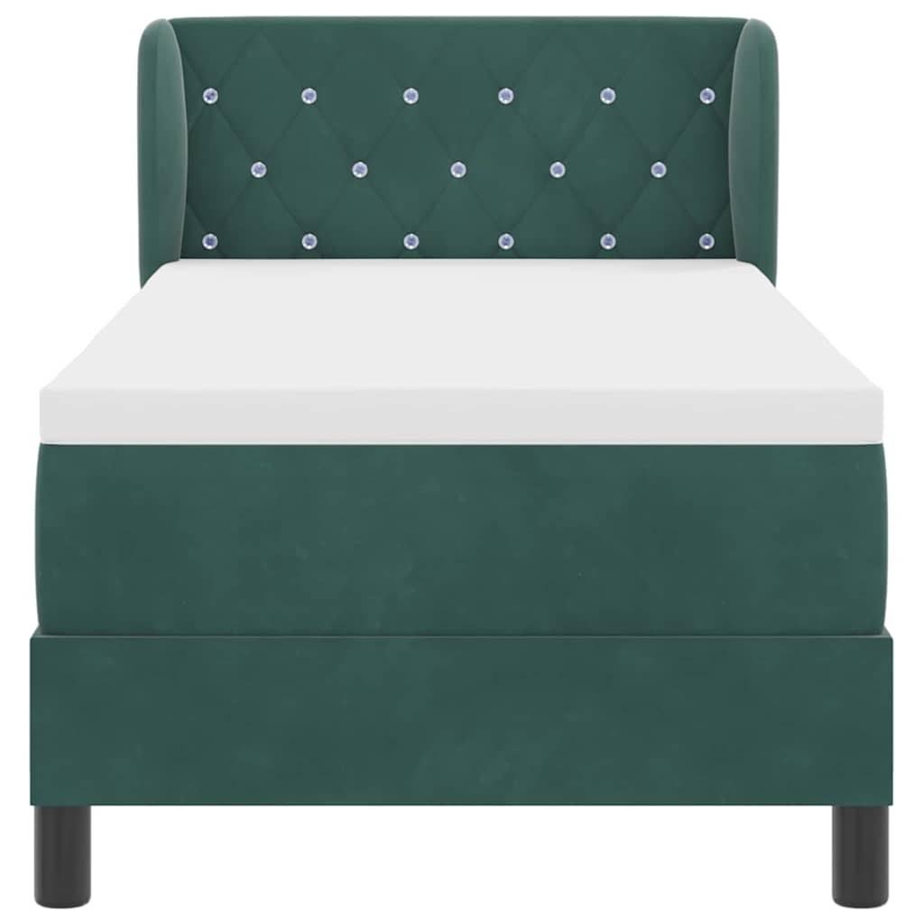 Boxspringbed met matras Donkergroen 80 x 200 cm Fluweel