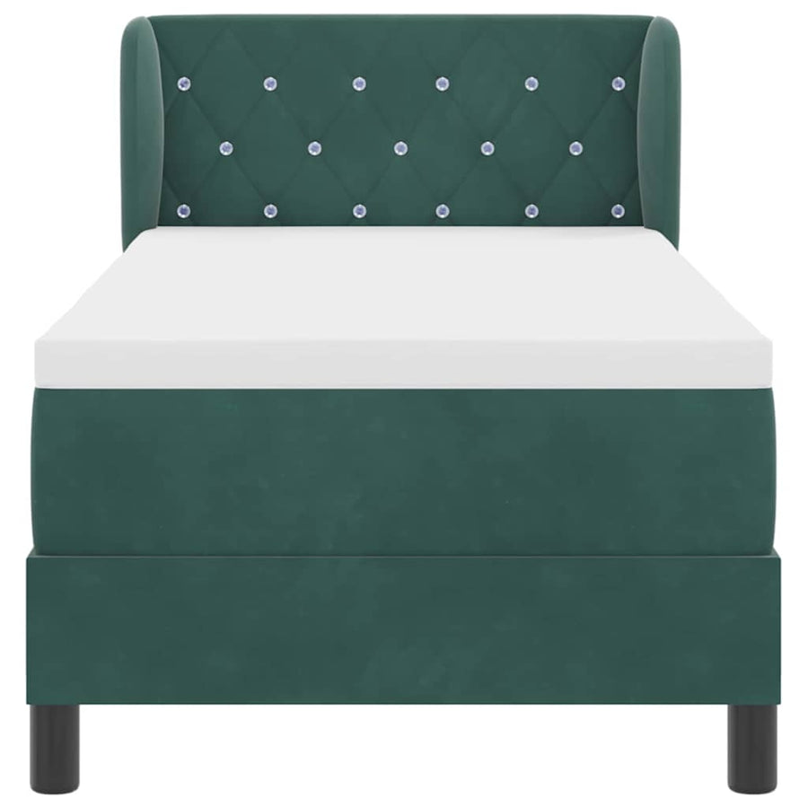 Boxspringbed met matras Donkergroen 80 x 200 cm Fluweel