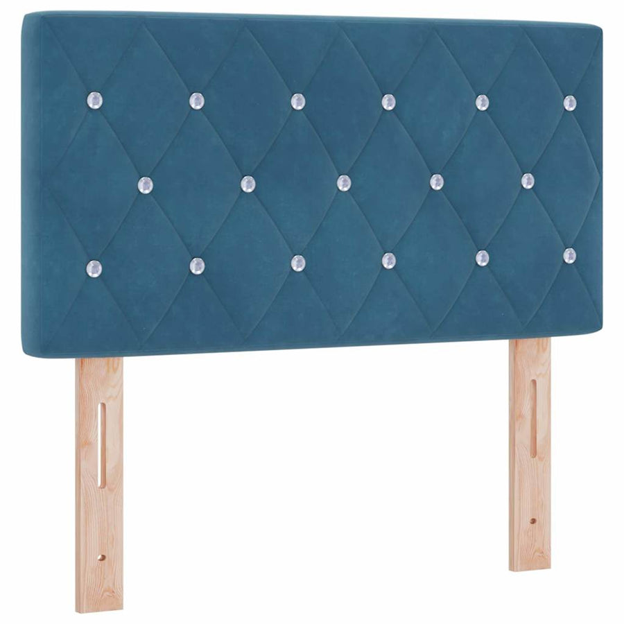 Boxspringbed met matras fluweel donkerblauw 80x200 cm