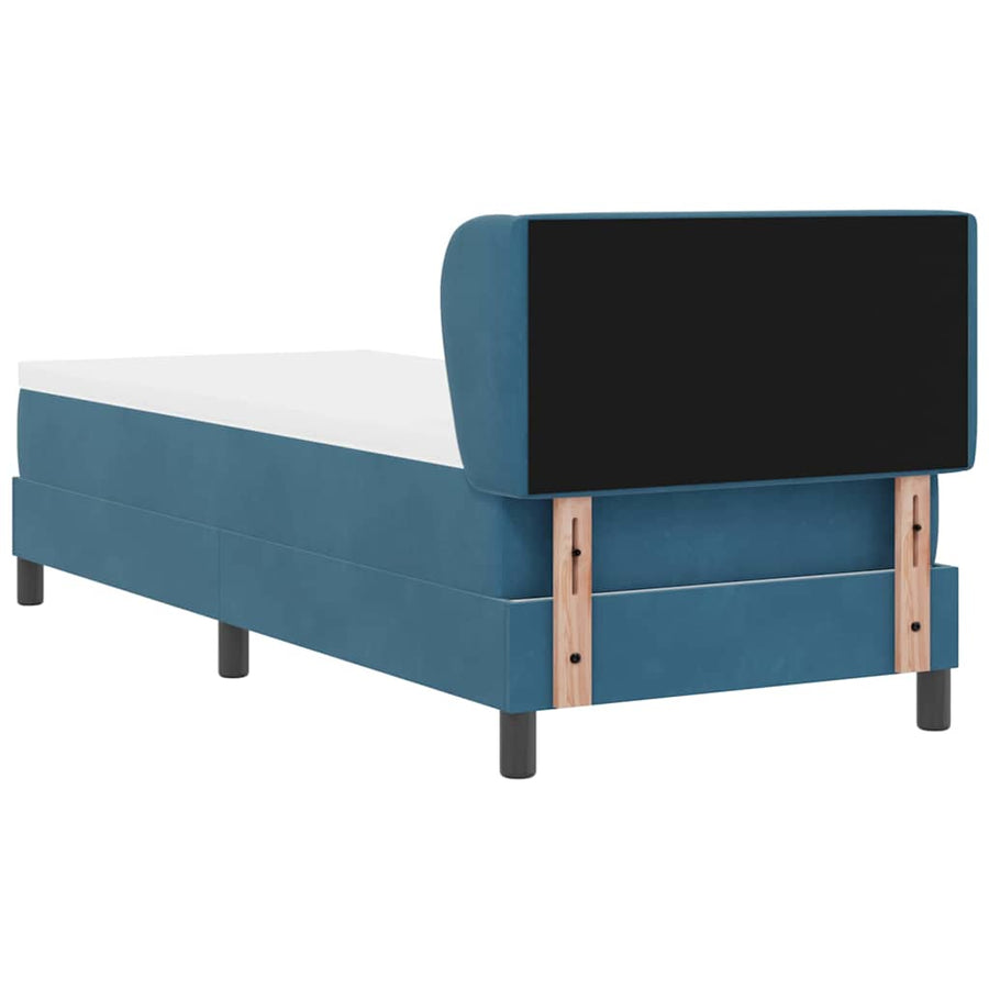 Boxspringbed met matras fluweel donkerblauw 80x200 cm