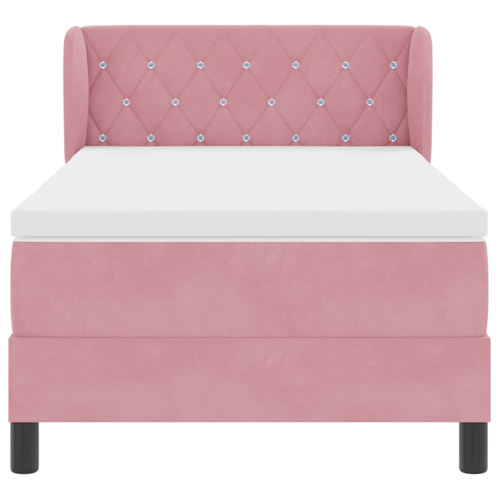 Boxspringbed met hoofdeinde Roze 100 x 200 cm Fluweel
