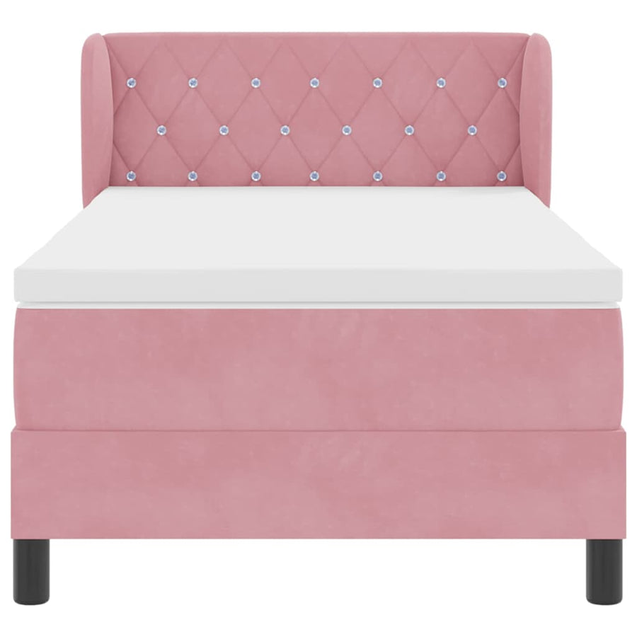 Boxspringbed met hoofdeinde Roze 100 x 200 cm Fluweel