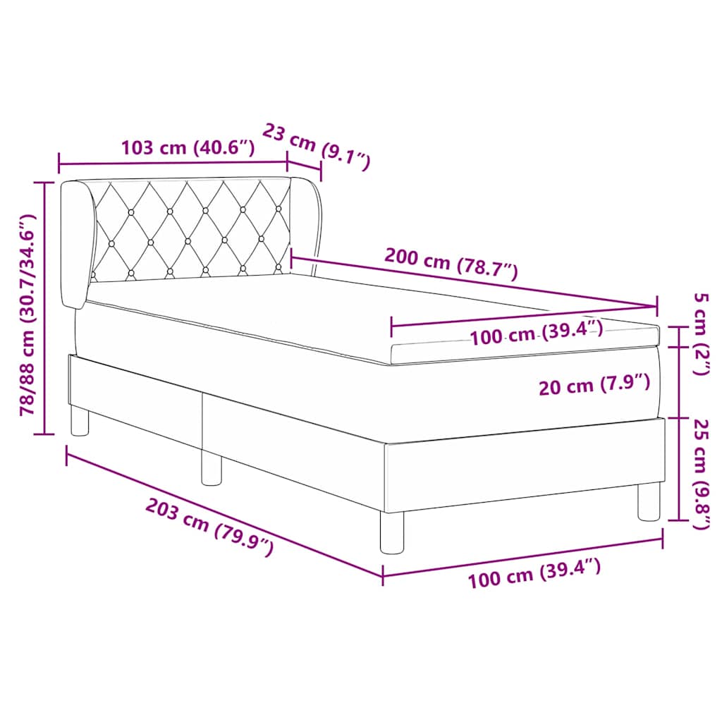 Boxspringbed met hoofdeinde Roze 100 x 200 cm Fluweel