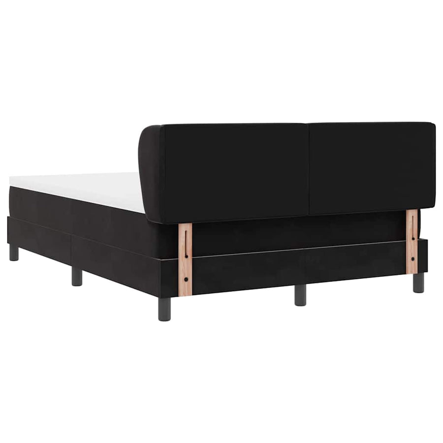 Boxspringbed met hoofdeinde Zwart 140 x 190 cm Fluweel