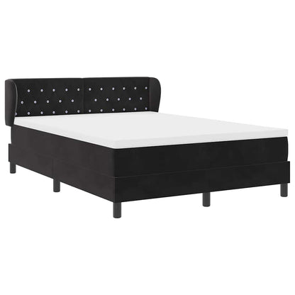 Boxspringbed met hoofdeinde Zwart 140 x 200 cm Fluweel