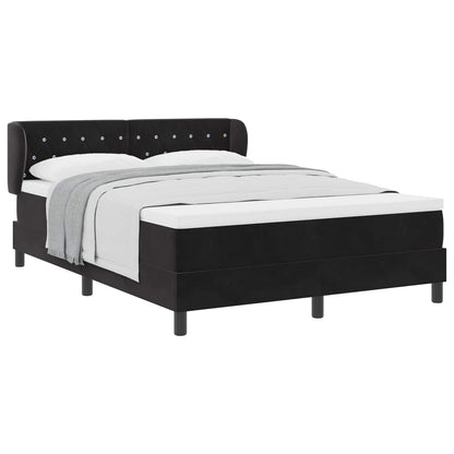 Boxspringbed met hoofdeinde Zwart 160 x 200 cm Fluweel
