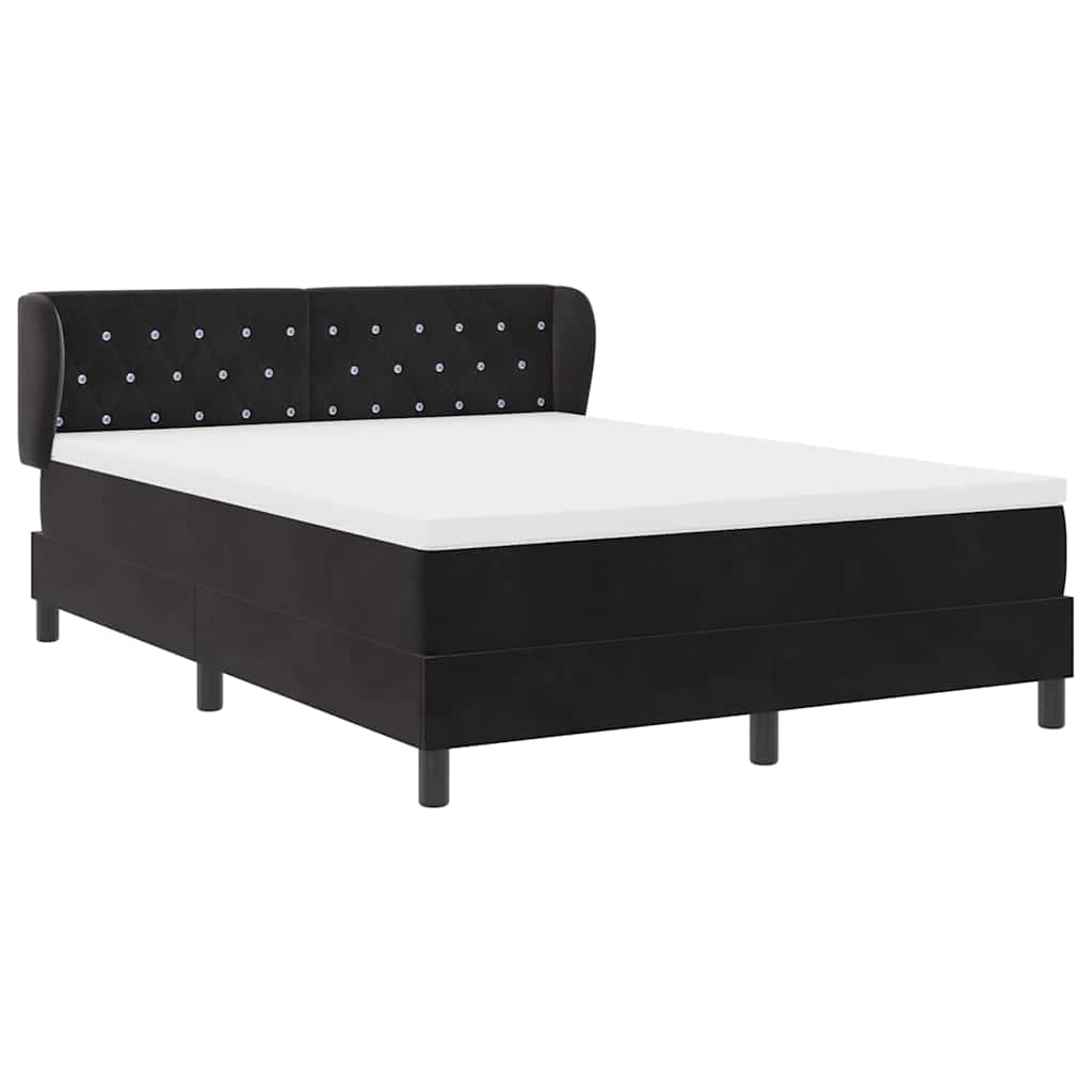 Boxspringbed met hoofdeinde Zwart 160 x 200 cm Fluweel