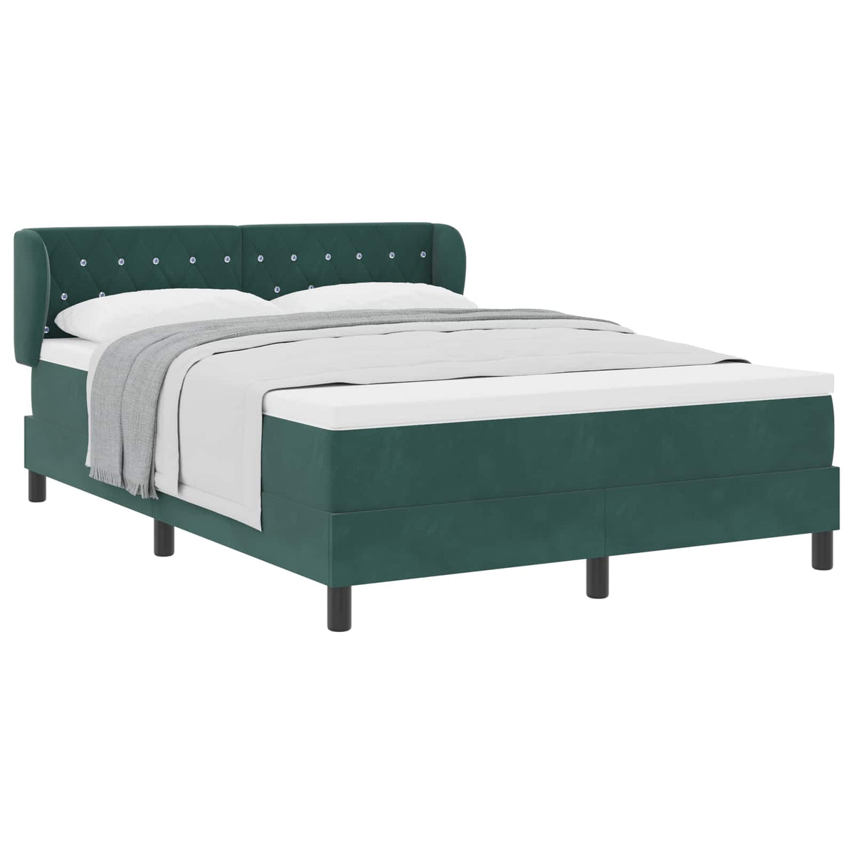 Boxspringbed met hoofdeinde Donkergroen 160 x 200 cm Fluweel