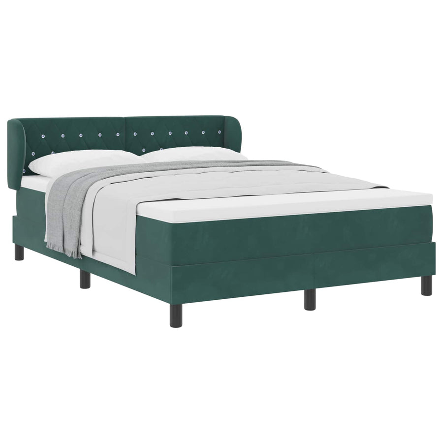 Boxspringbed met hoofdeinde Donkergroen 160 x 200 cm Fluweel