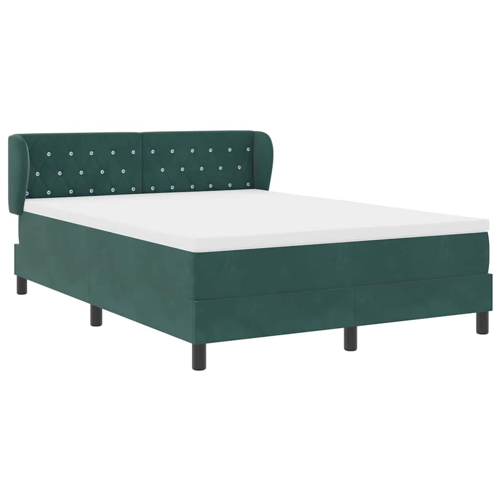 Boxspringbed met hoofdeinde Donkergroen 160 x 200 cm Fluweel