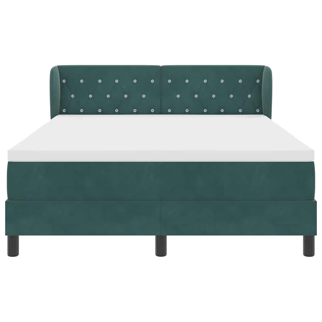 Boxspringbed met hoofdeinde Donkergroen 160 x 200 cm Fluweel