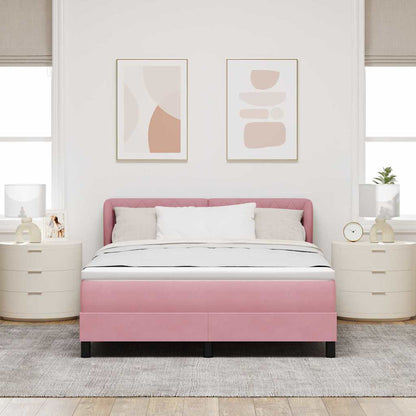 Boxspringbed met hoofdeinde Roze 160 x 200 cm Fluweel
